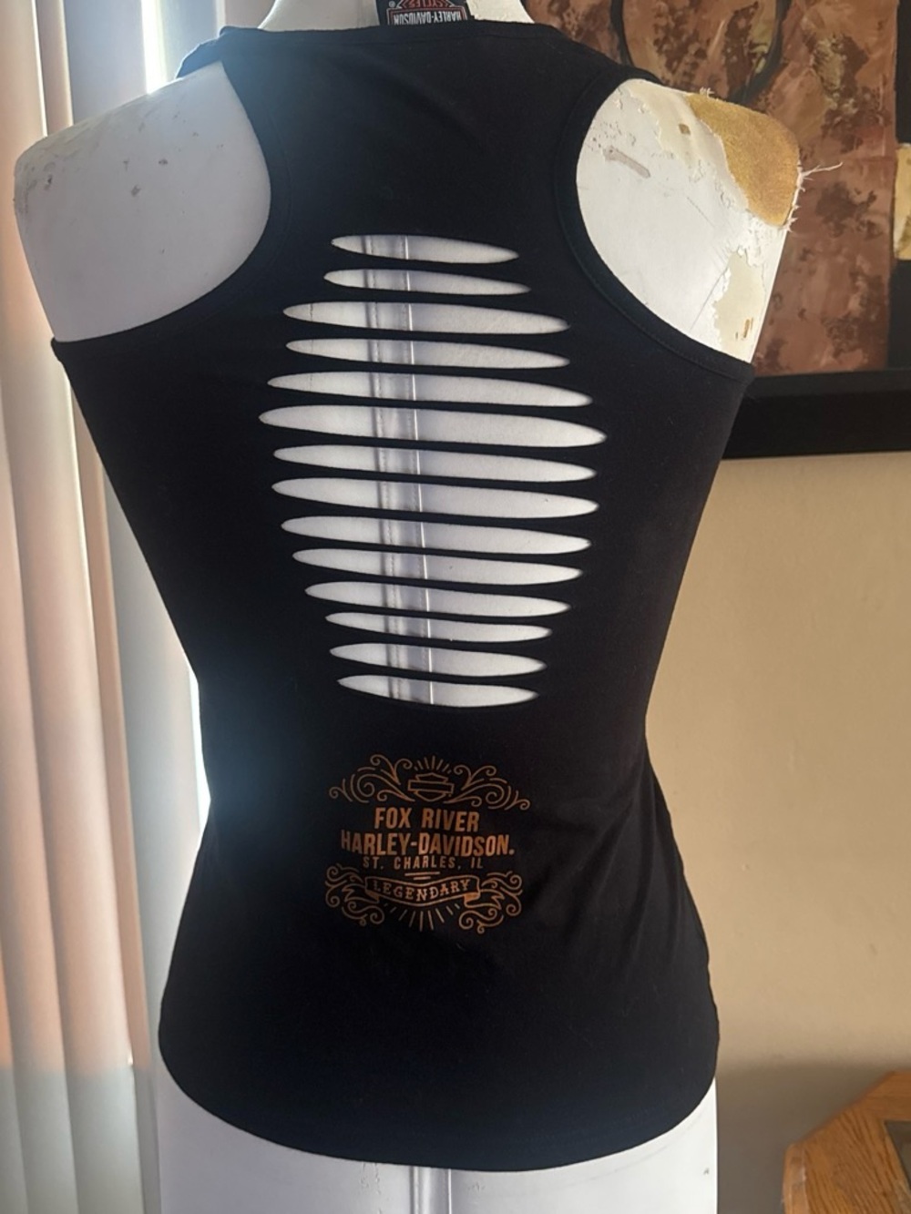 Harley-Davidson Black Tank Top with Ladder Cutout Back